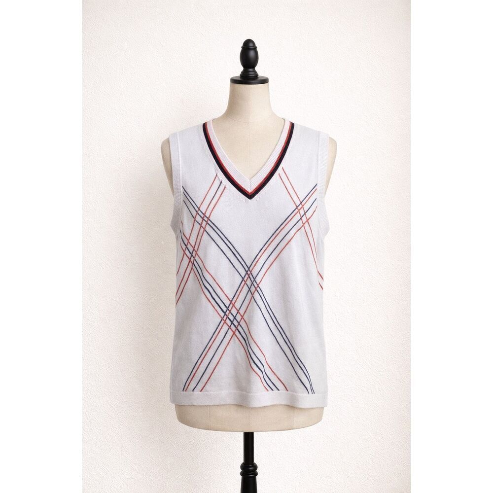 Greg Norman Collection Golf Sweater Vest Women’s Medium White V-Neck